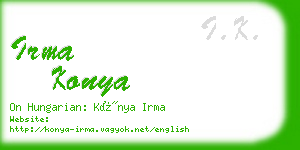 irma konya business card